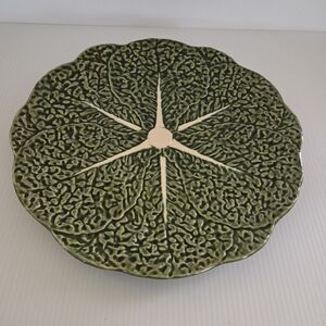 OLFAIRE PORTUGAL Plate Serving Platter Ceramic Green Cabbage 12" Diameter P.2414